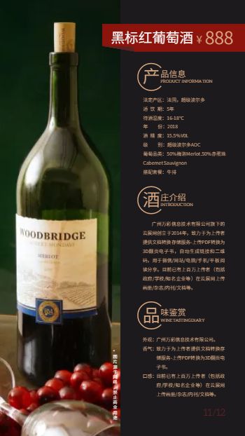 黑金香槟红葡萄酒产品宣传画册模板 - 第15页