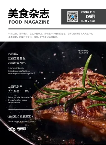 饮食文化美食故事杂志模板 - 封面预览