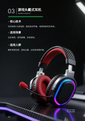 头戴式无线耳机产品画册模板 - 第6页