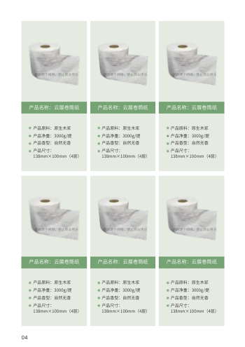 卫生纸清洁纸巾价目表手册模板 - 第4页