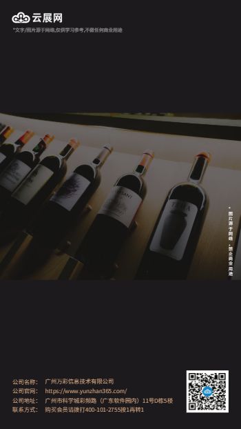 黑金香槟红葡萄酒产品宣传画册模板 - 封底预览