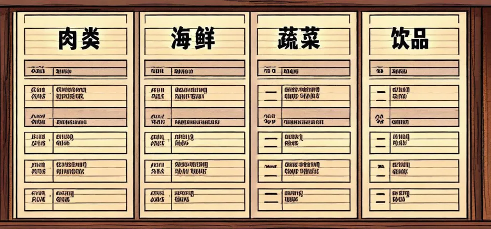 烧烤价目表