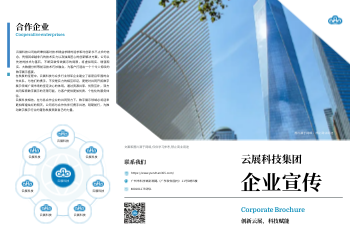 简约网络科技企业宣传三折页